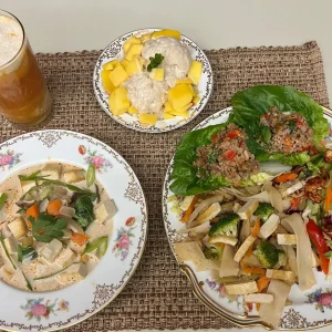 vegan thai feast dinner